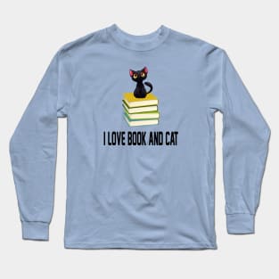 book and cat Long Sleeve T-Shirt